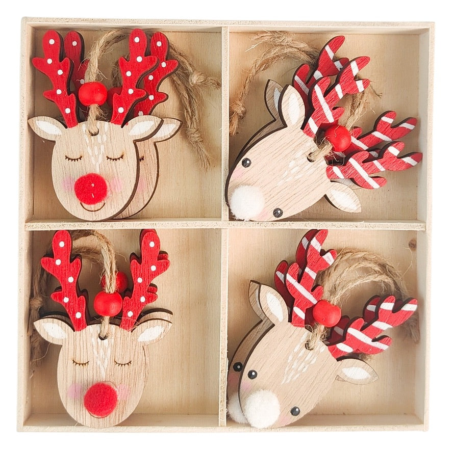 Christmas Decorations -  Wooden Reindeer