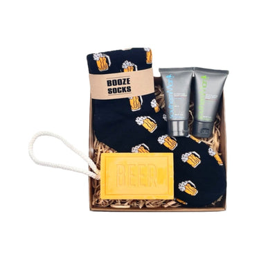 Booze socks & Beer Soap Gift Box
