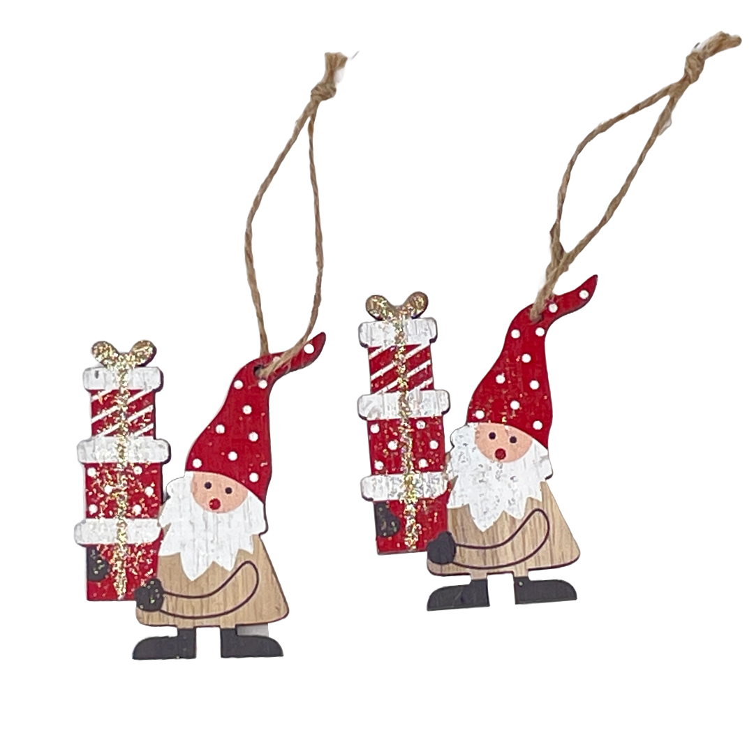 Christmas Decorations -  Wooden Santa + Presents